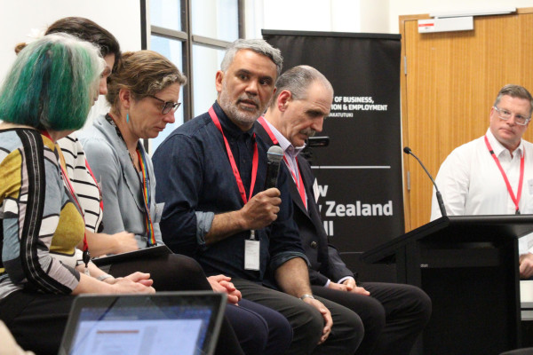 Panel discussion with Dr Ann Smith, Cindy Varnier, Katie Symons, Prof Derek Kawiti, and Brian Fitzgerald